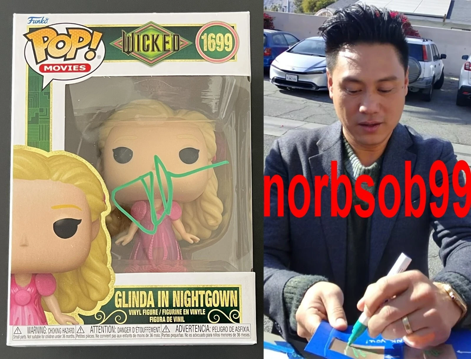 JON M. CHU SIGNED GLINDA WICKED POP FUNKO #1699 w/EXACT PROOF & BECKETT COA