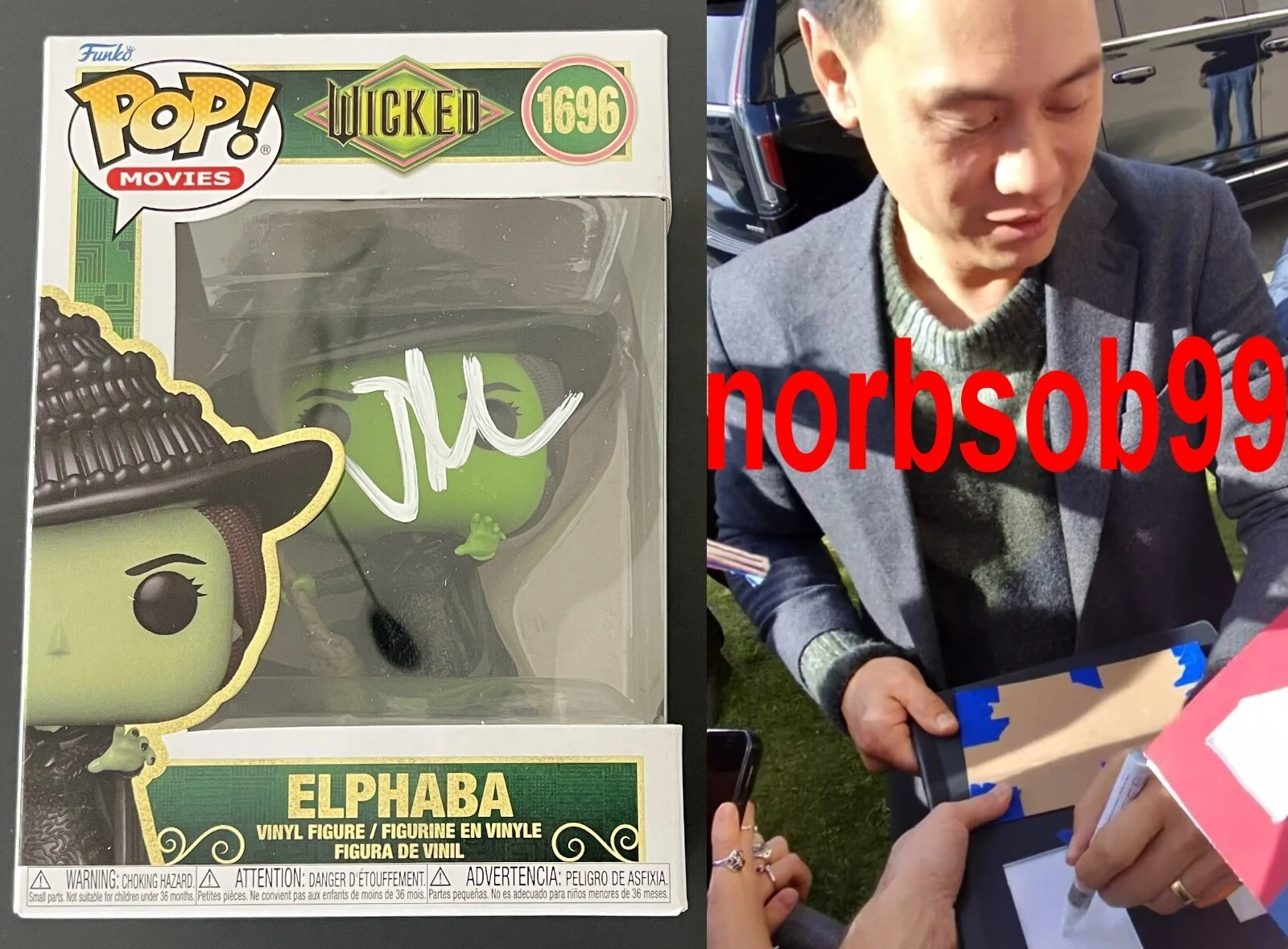JON M. CHU SIGNED GLINDA WICKED FUNKO POP #1696 w/EXACT PROOF & BECKETT COA