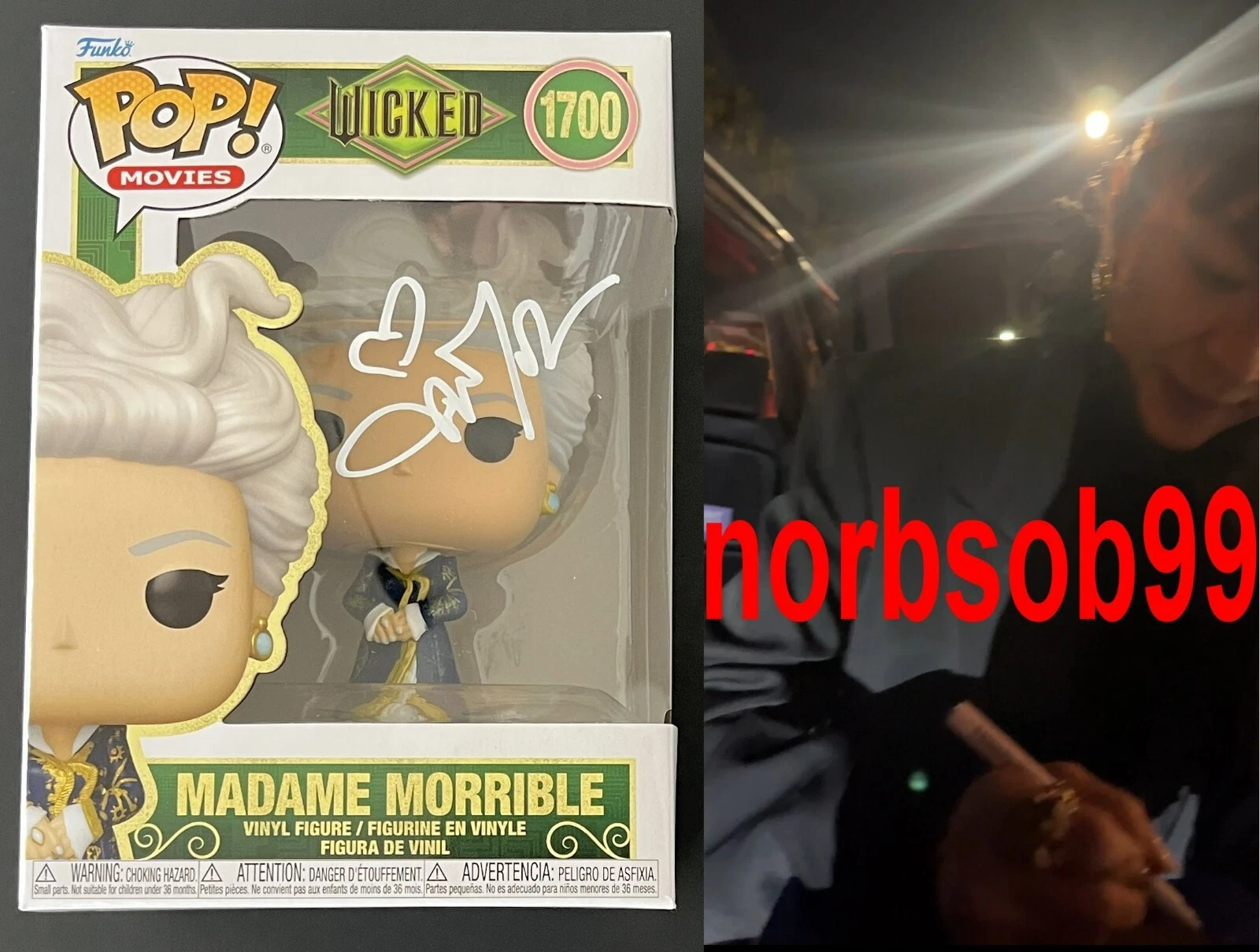 MICHELLE YEOH SIGNED WICKED MADAME MORRIBLE FUNKO 1700 w/EXACT PROOF BECKETT COA