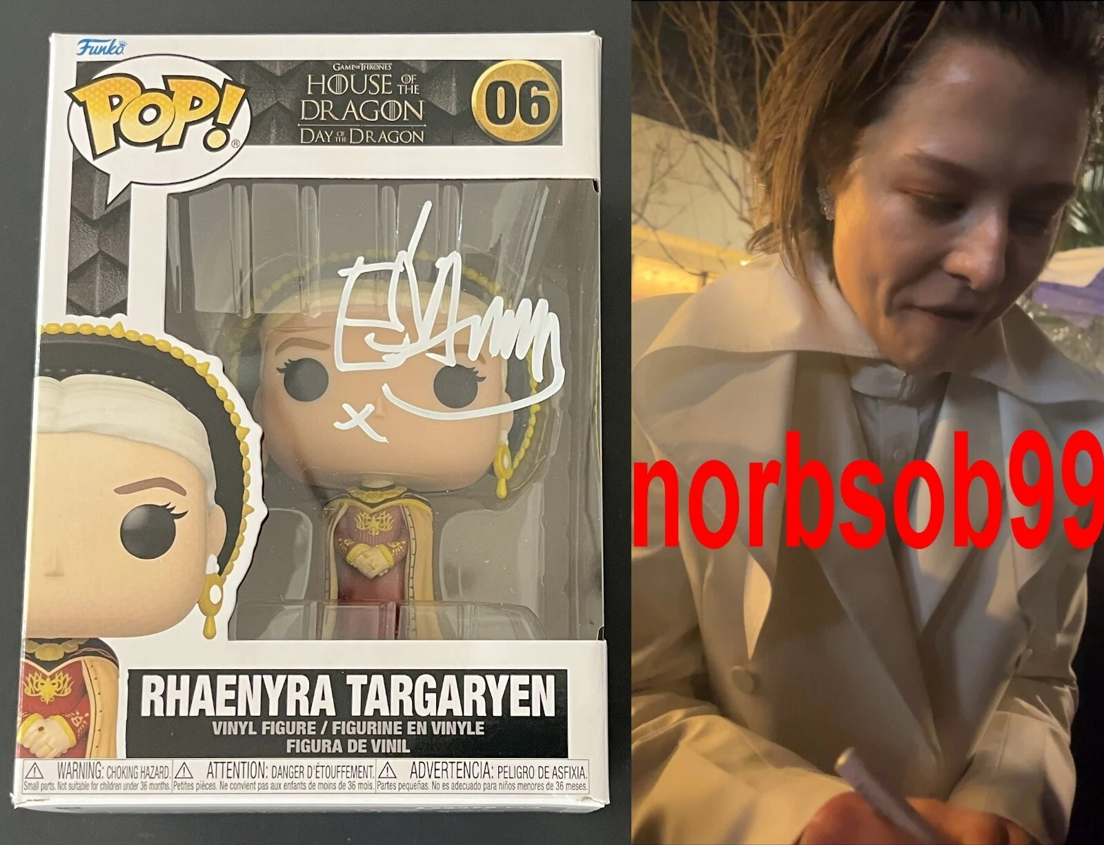 EMMA D'ARCY SIGNED HOUSE OF THE DRAGON FUNKO w/EXACT VIDEO PROOF & BECKETT COA