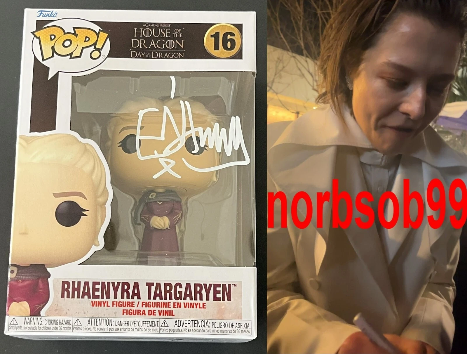 EMMA D'ARCY HOUSE OF THE DRAGON SIGNED FUNKO w/EXACT VIDEO PROOF & BECKETT COA