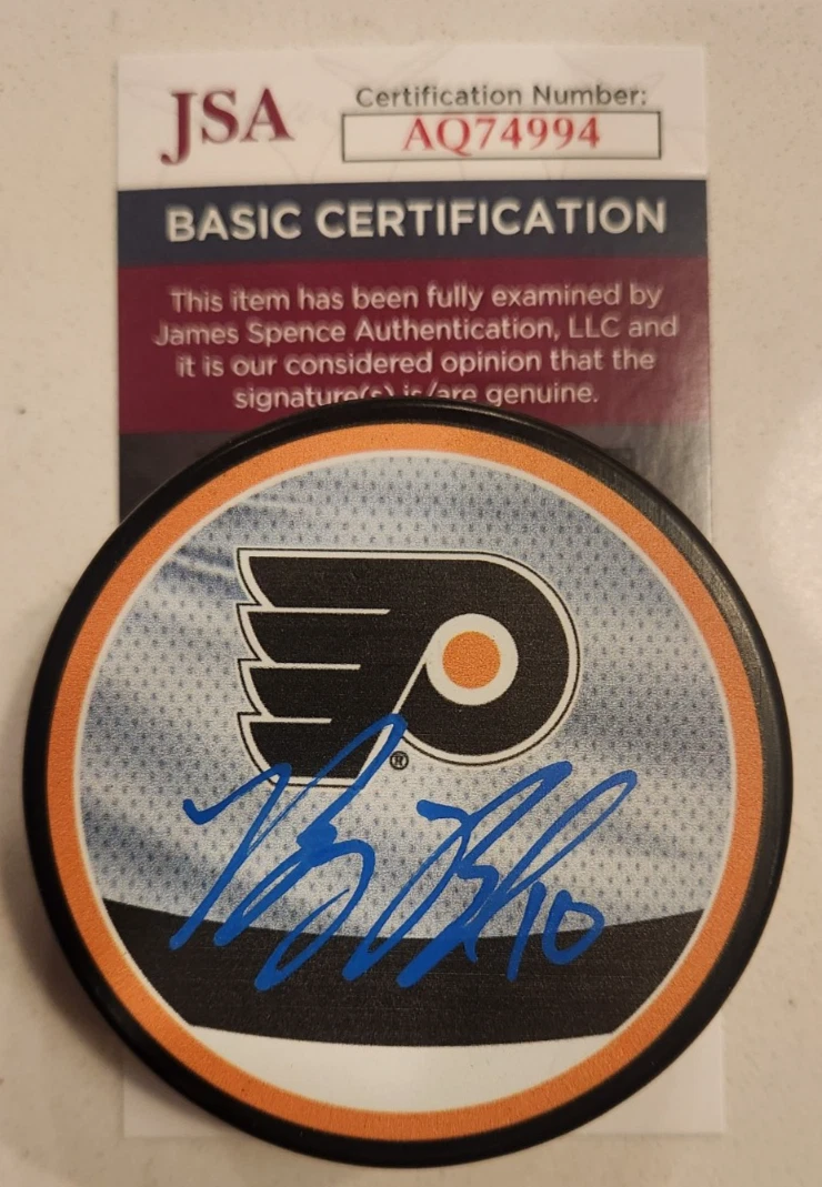 Bobby Brink Signed Reverse Retro Puck w/ JSA COA #AQ74994 Philadelphia Flyers