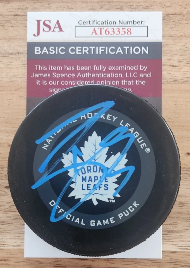 Tyler Bertuzzi Signed Official NHL Game Puck JSA COA AT63358 Toronto Maple Leafs