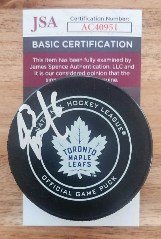Jack Campbell Signed Official NHL Game Puck JSA COA #AC40951 Toronto Maple Leafs