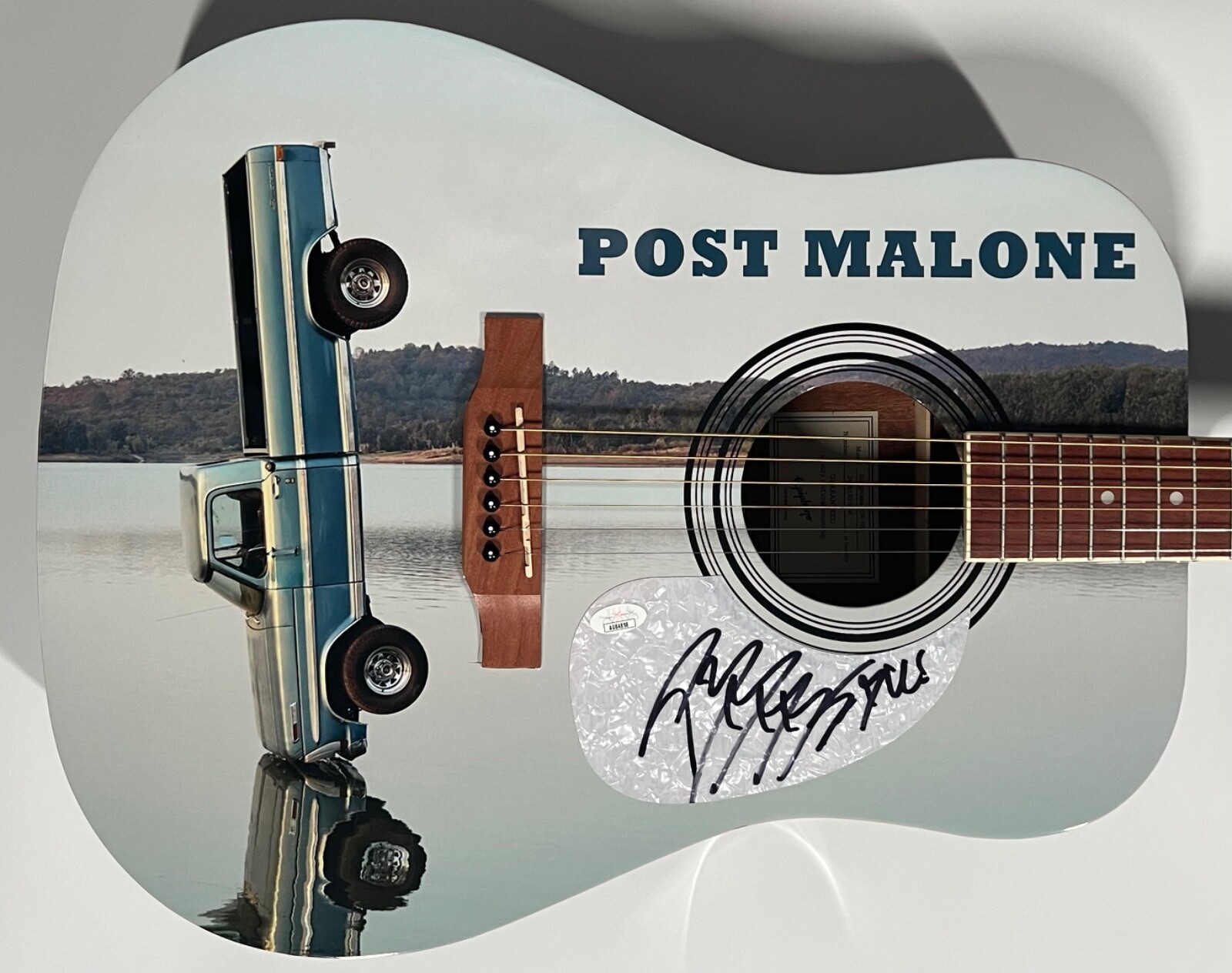 Post Malone JSA Signed Autograph Acoustic Epiphone Guitar F-1 Trillion