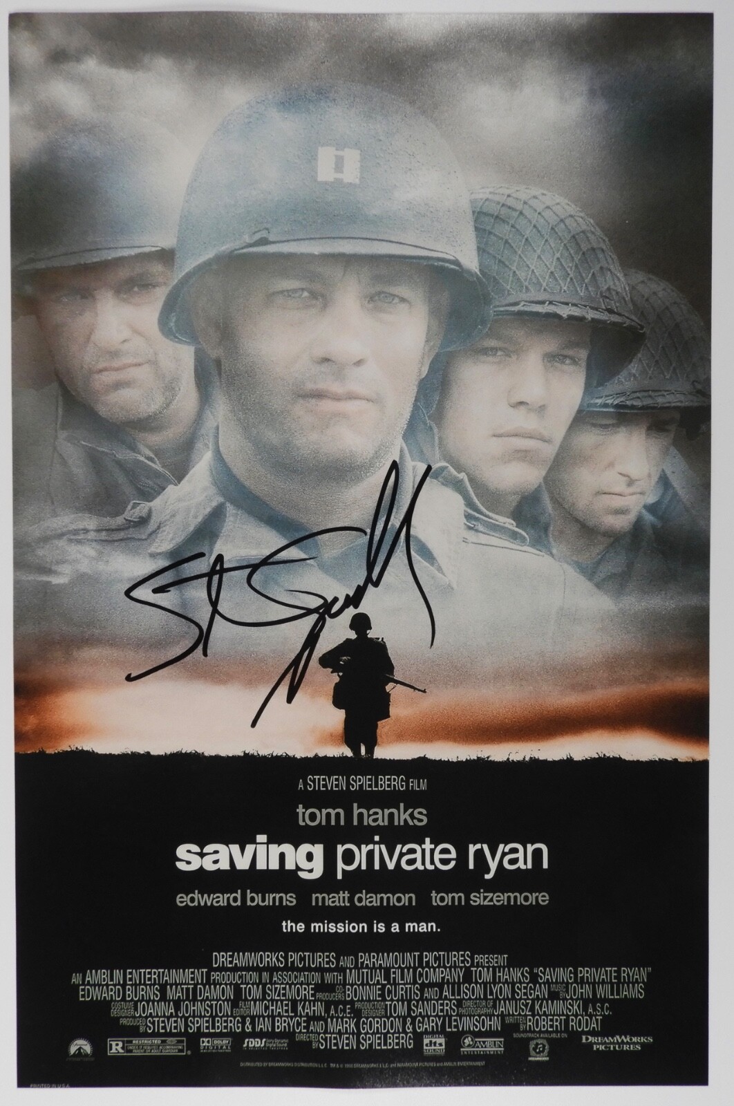 Steven Spielberg ACOA Autograph Signed Saving Private Ryan 11 x 17 Photo