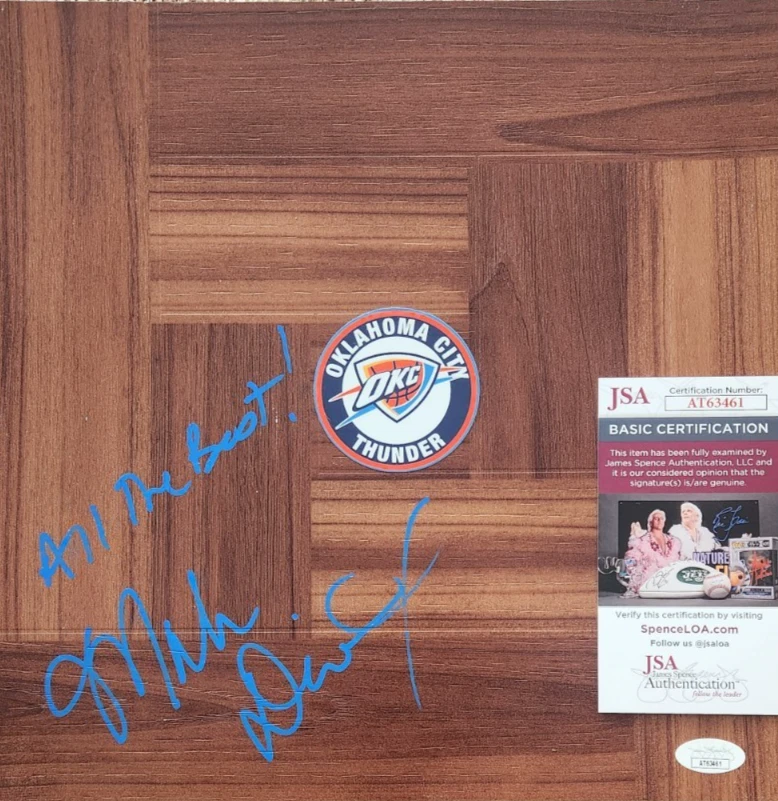 MARK DAIGNEAULT SIGNED FLOORBOARD W/ JSA COA #AT63461 OKC OKLAHOMA CITY THUNDER COLLECTIBLE MEMORABILIA