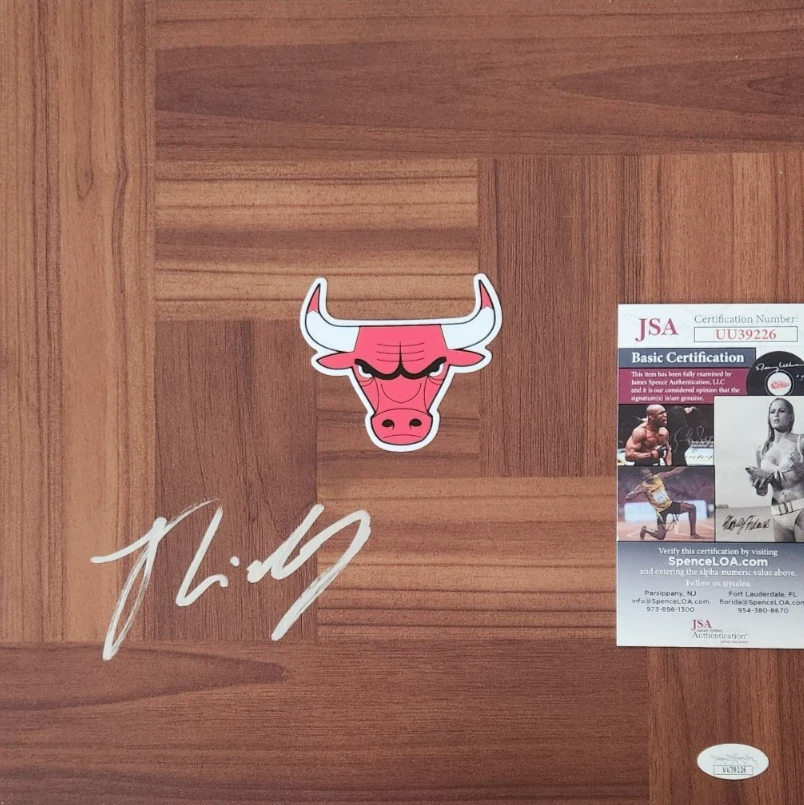 JOSH GIDDEY SIGNED FLOORBOARD W/ JSA COA #UU39226 OKC CHICAGO BULLS COLLECTIBLE MEMORABILIA
