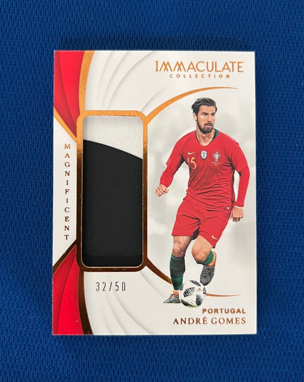 2018-19 IMMACULATE ANDRE GOMES PORTUGAL DUAL COLOR PATCH JERSEY CARD /50