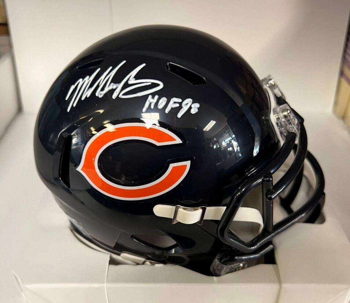 MIKE SINGLETARY CHICAGO BEARS HOF 98 SIGNED AUTOGRAPHED MINI HELMET BECKETT