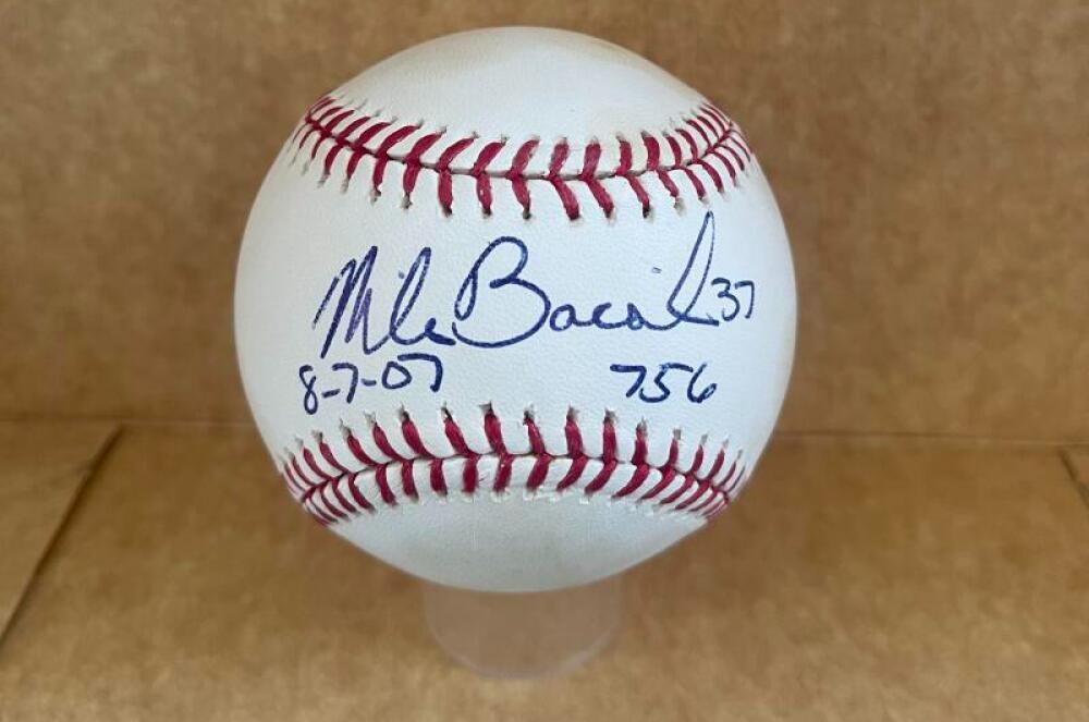 MIKE BACSIK NATS 8-7-07 756 SIGNED AUTOGRAPHED M.L. BASEBALL BECKETT AUTH