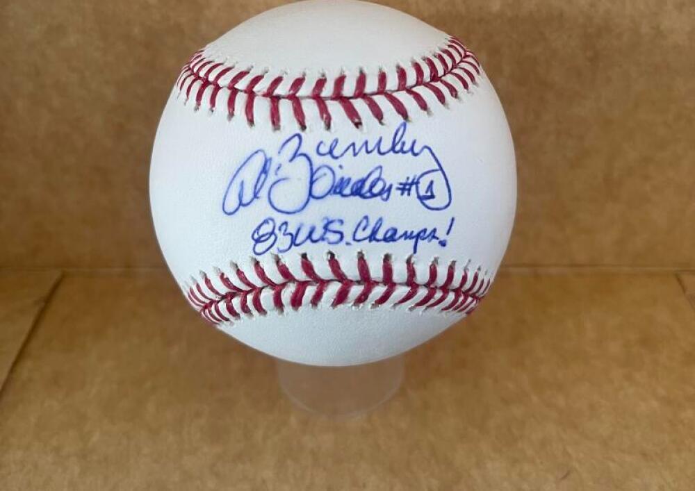 AL BUMBRY ORIOLES 83 WS CHAMPS SIGNED AUTOGRAPHED M.L. BASEBALL BECKETT AUTH
