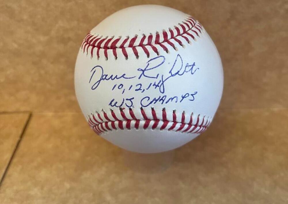 DAVE RIGHETTI 10,12, 14 WS CHAMPS SIGNED AUTOGRAPHED M.L. BASEBALL BECKETT AUTH