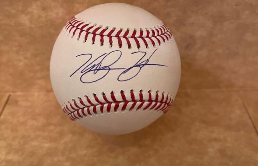 KE'BRYAN HAYES PIRATES SIGNED AUTOGRAPHED M.L. BASEBALL BECKETT AUTH