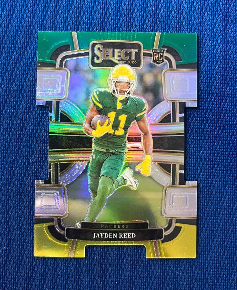 2023 SELECT JAYDEN REED GB PACKERS GREEN YELLOW DIE CUT RC ROOKIE CONCOURSE #38
