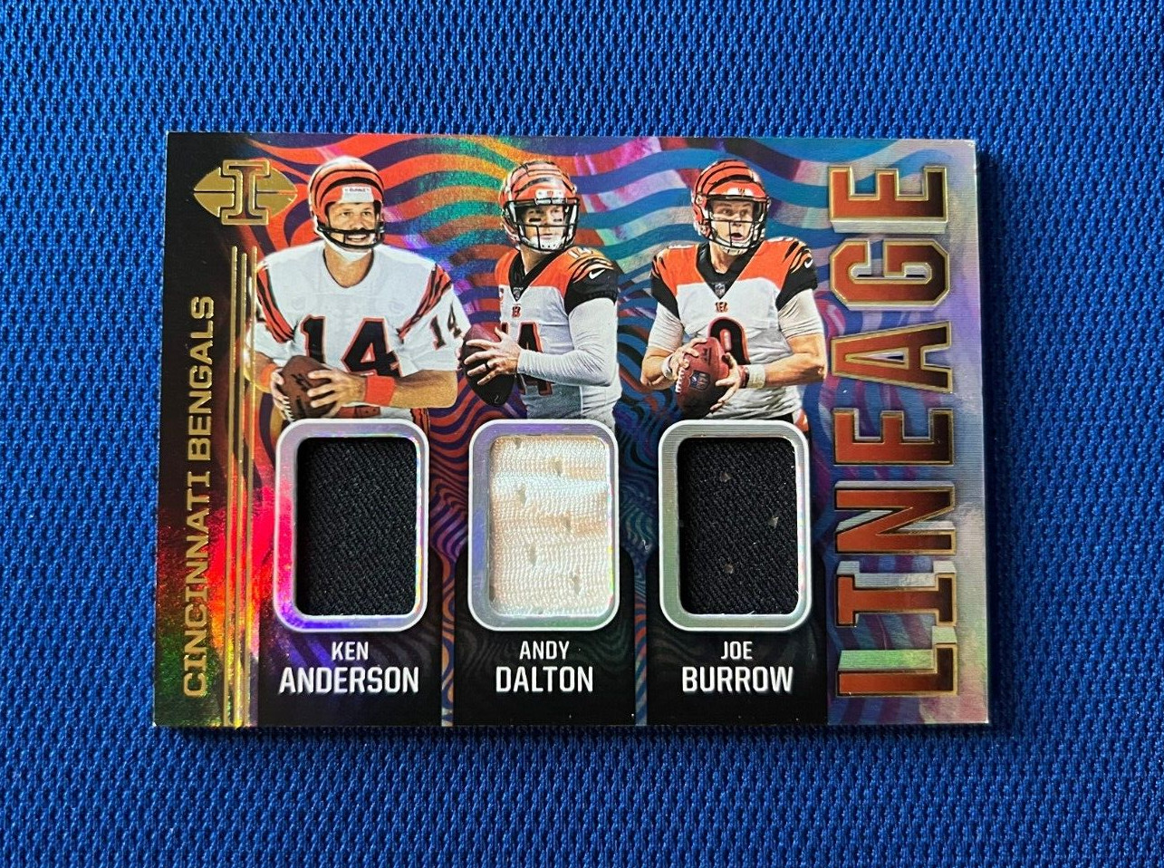 2020 PANINI ILLUSIONS LINEAGE BENGALS JOE BURROW DALTON ANDERSONTRIPLE JERSEY L1