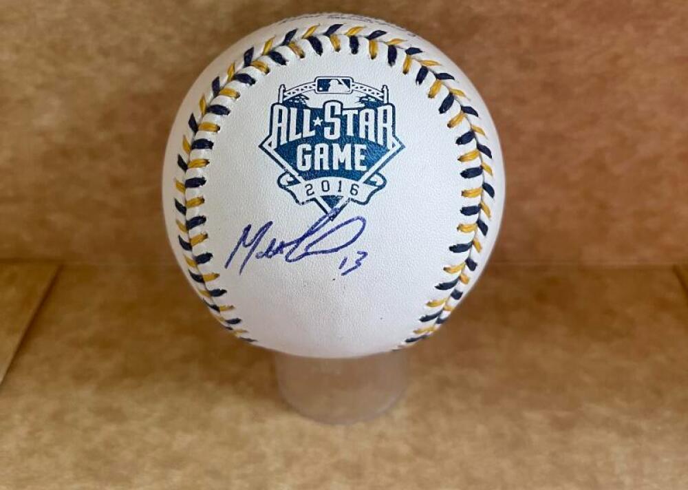 MARCELL OZUNA BRAVES/MARLINS SIGNED 2016 ALL STAR BASEBALL BECKETT AUTH