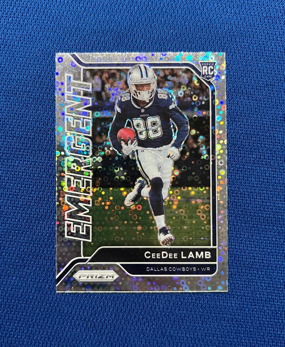 2020 PRIZM CEEDEE LAMB DALLAS COWBOYS EMERGENT ROOKIE RC DISCO SPARKLE #7