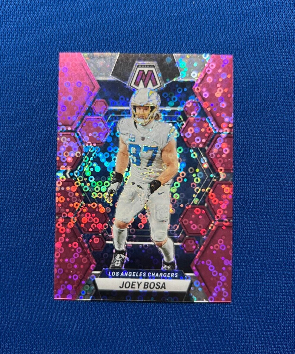 2023 PANINI MOSAIC JOEY BOSA LOS ANGELES CHARGERS PINK DISCO SPARKLE /20 #131