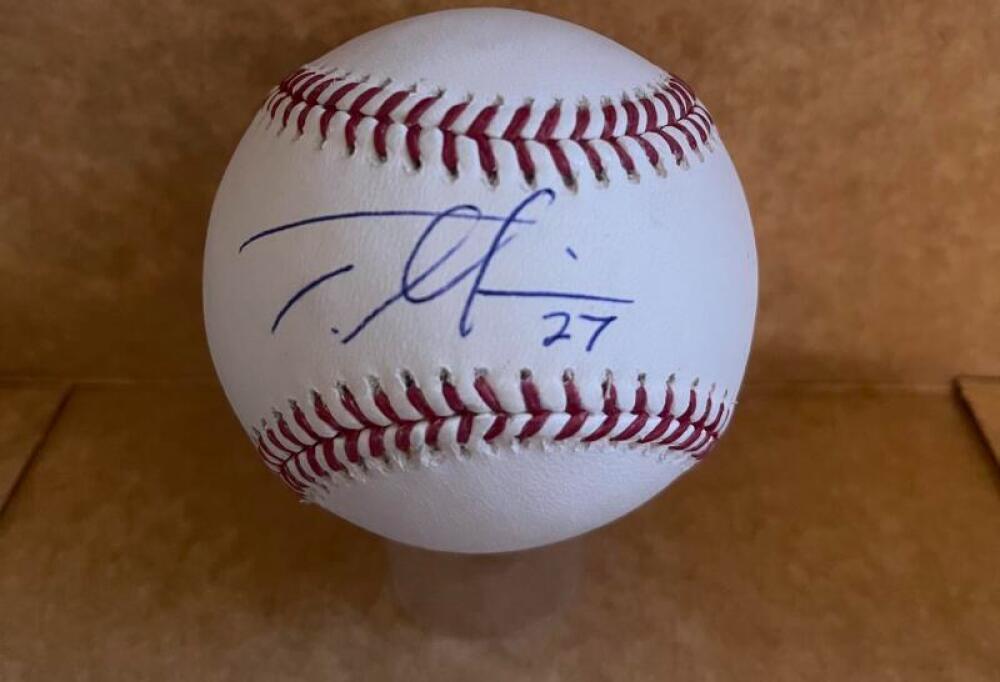 TRENT GAMBRONE CUBS SIGNED AUTOGRAPHED M.L. BASEBALL BECKETT AUTH