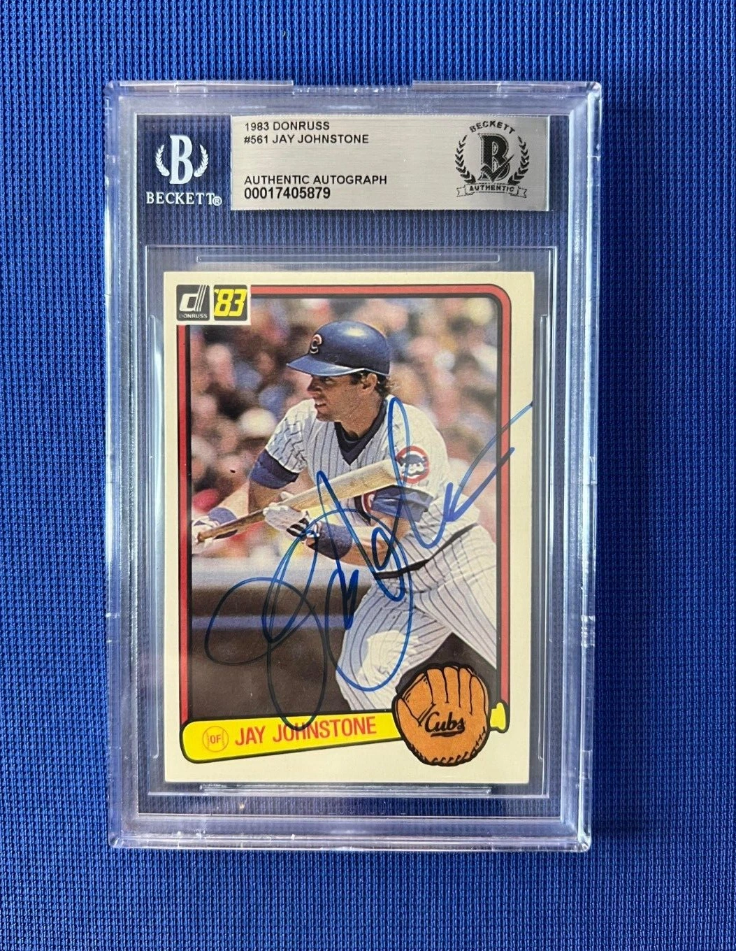 1983 DONRUSS JAY JOHNSTONE CHICAGO CUBS SIGNED AUTOGRAPHED #561 BECKETT