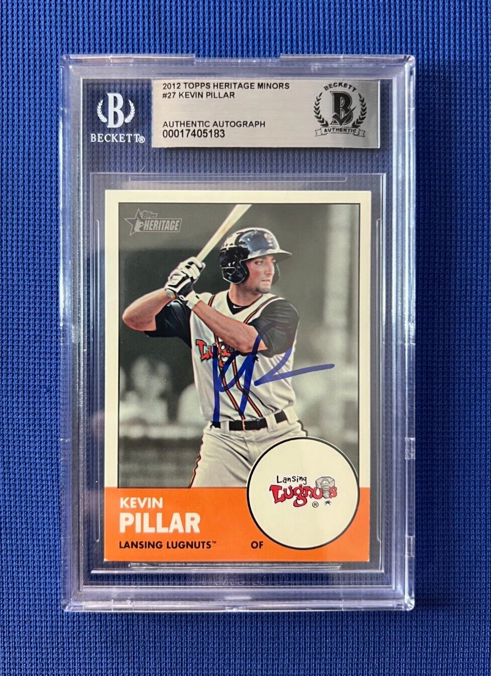 2012 TOPPS HERITAGE MINORS KEVIN PILLAR SIGNED AUTOGRAPHED CARD #27 BECKETT