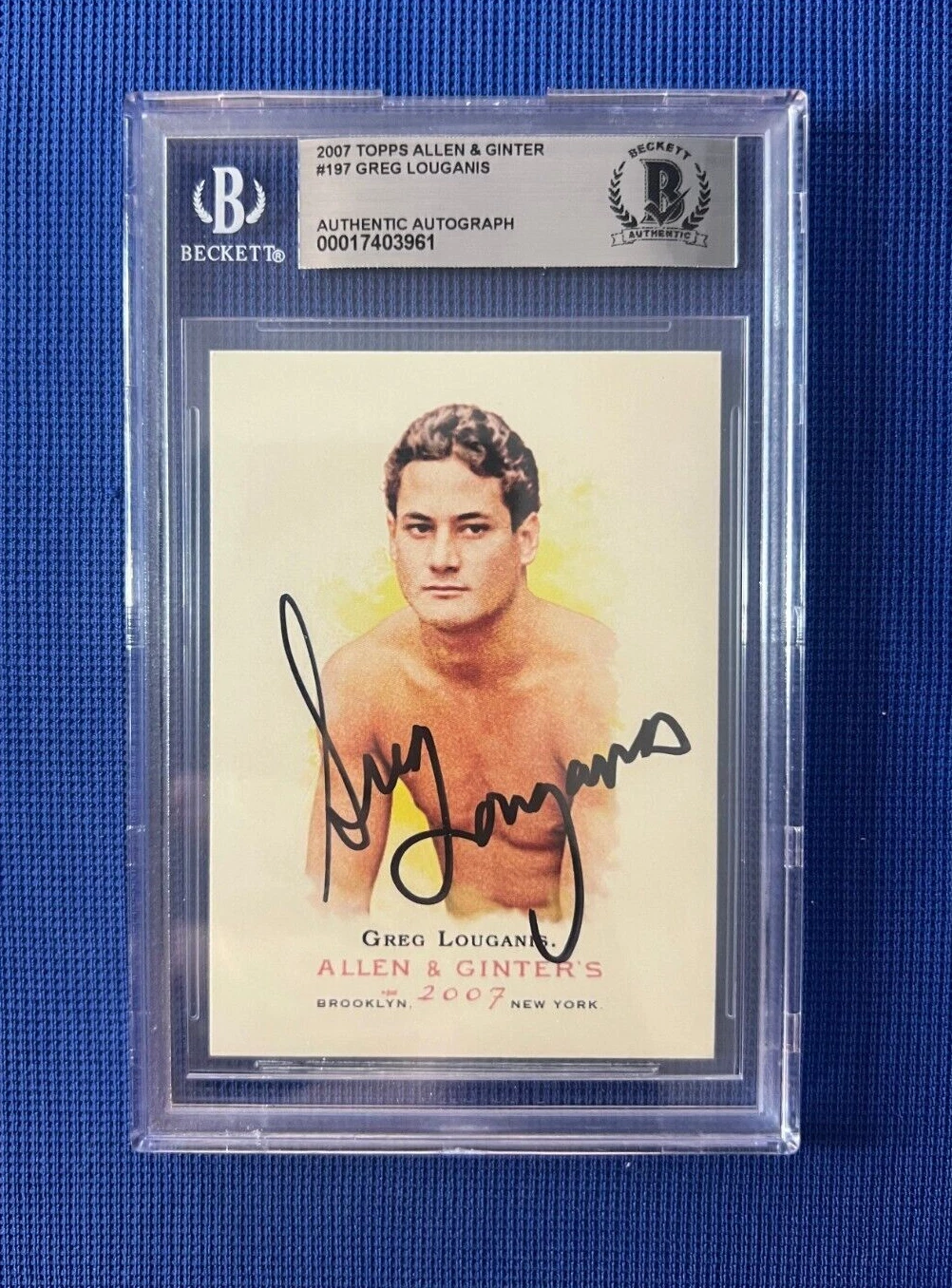 2007 TOPPS ALLEN & GINTER GREG LOUGANIS OLYMPCS SIGNED AUTOGRAPHED #197 BECKETT
