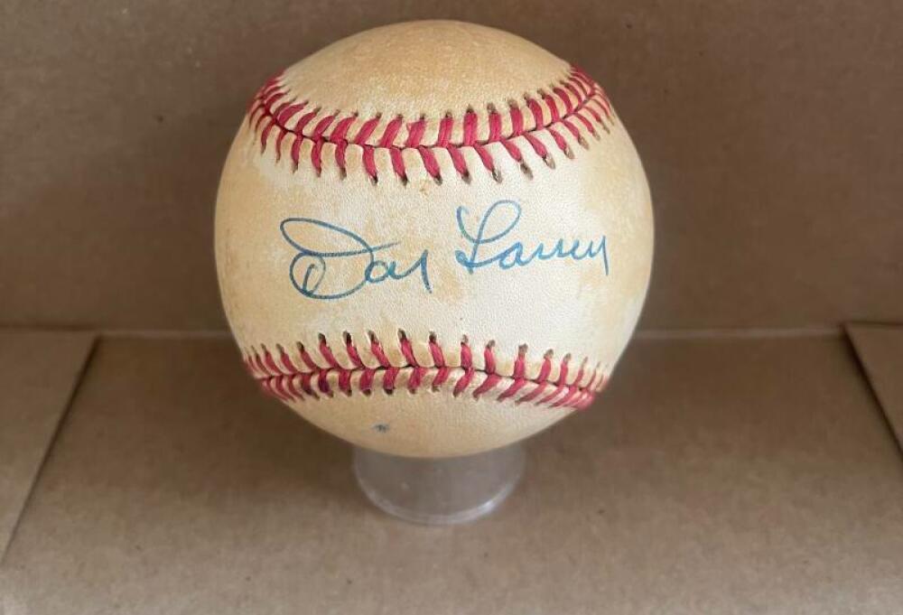 DON LARSEN NY YANKEES SIGNED AUTO VINTAGE A.L. BASEBALL BECKETT AUTH