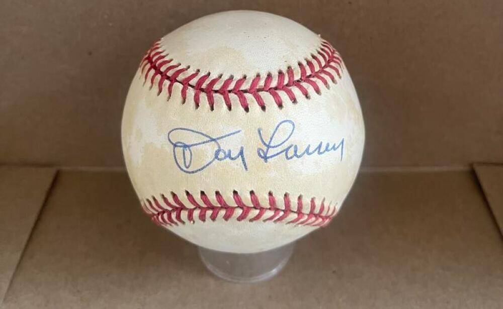 DON LARSEN NY YANKEES SIGNED AUTO VINTAGE A.L. BASEBALL BECKETT AUTH