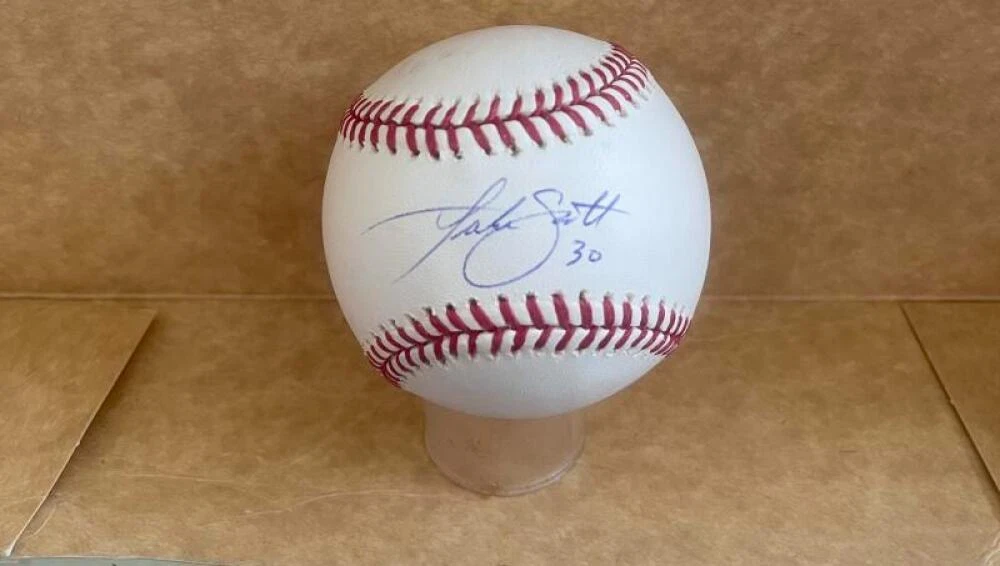 LUKE SCOTT ORIOLESA/ASTROS SIGNED AUTOGRAPHED M.L. BASEBALL BECKETT AUTH