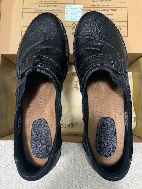 EARTH ORIGINS BLACK AMERICANA MEADOW SLIP ON LOAFER SHOES 11 GREAT CONDITION COLLECTIBLE MEMORABILIA