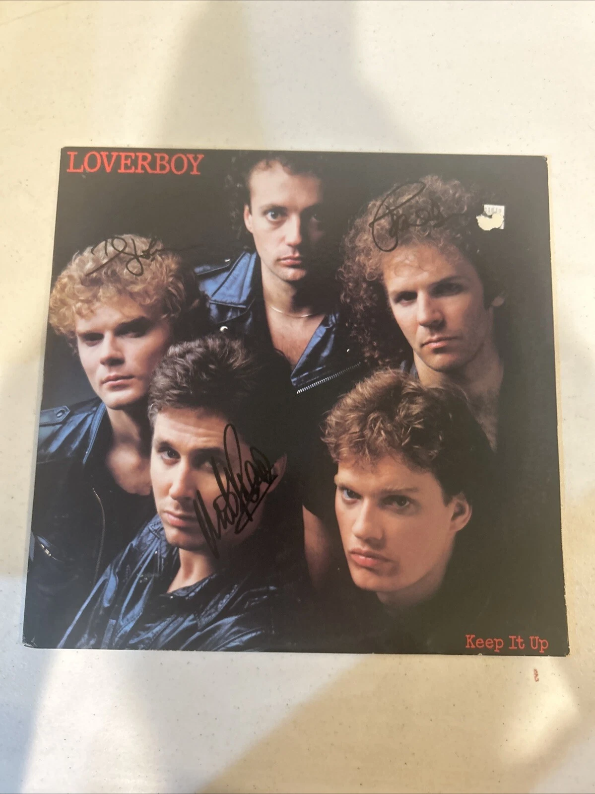 LOVERBOY SIGNED AUTOGRAPH VINYL ALBUM ACOA KEEP IT UP RECORD LP 3 MEMBERS