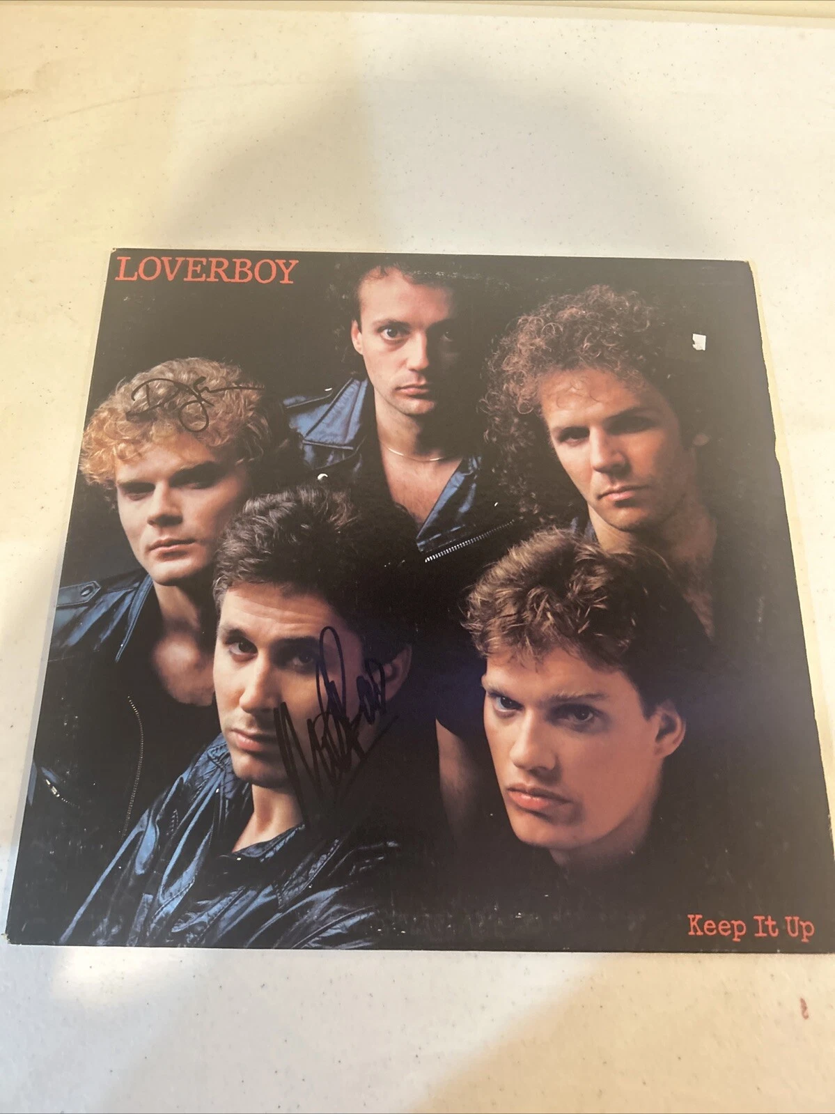 LOVERBOY SIGNED AUTOGRAPH VINYL ALBUM ACOA KEEP IT UP RECORD LP 2 MEMBERS