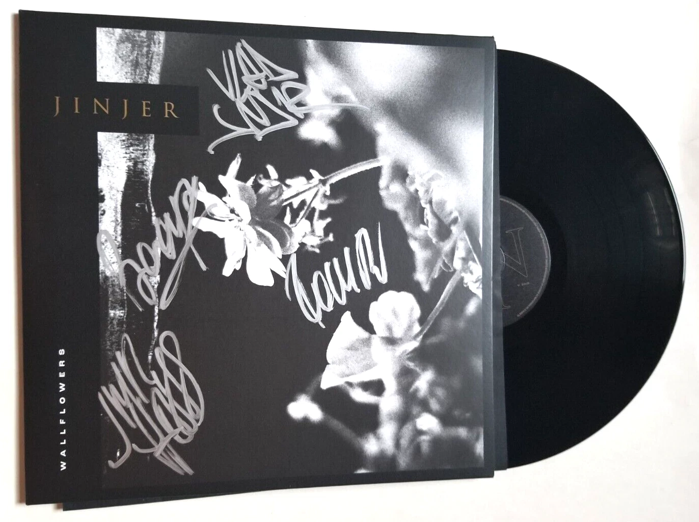 JINJER band REAL hand SIGNED Wallflowers Vinyl Record JSA Autographed Tatiana