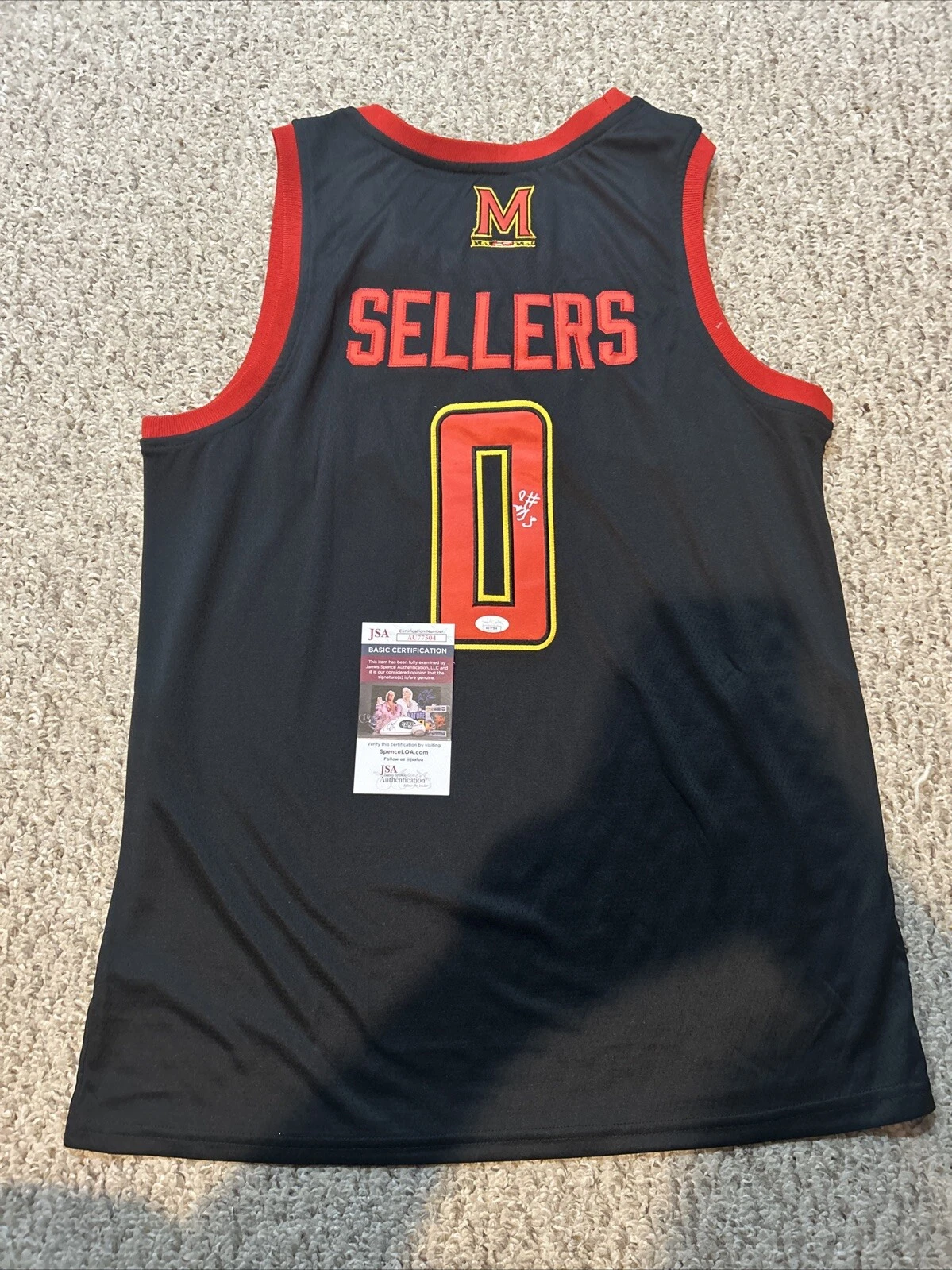 MARYLAND TERRAPINS- SHYANNE SELLERS SIGNED AUTOGRAPH JERSEY JSA COA WNBA STAR
