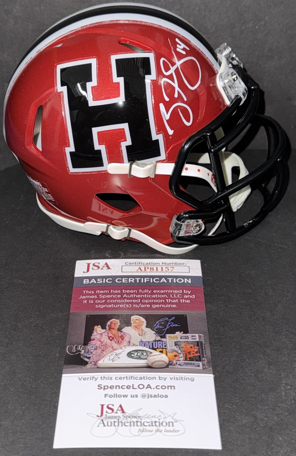 Ryan Fitzpatrick Signed Autographed Harvard Crimson Mini Helmet JSA COA