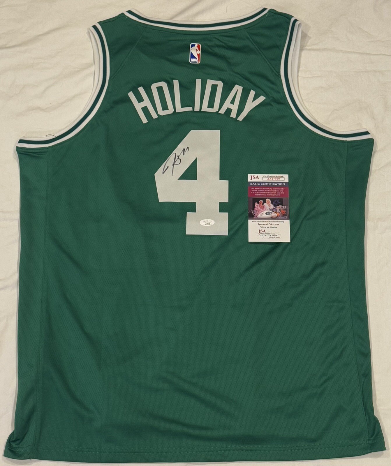 Jrue Holiday Signed Autographed Boston Celtics Jersey JSA COA 24 Champs