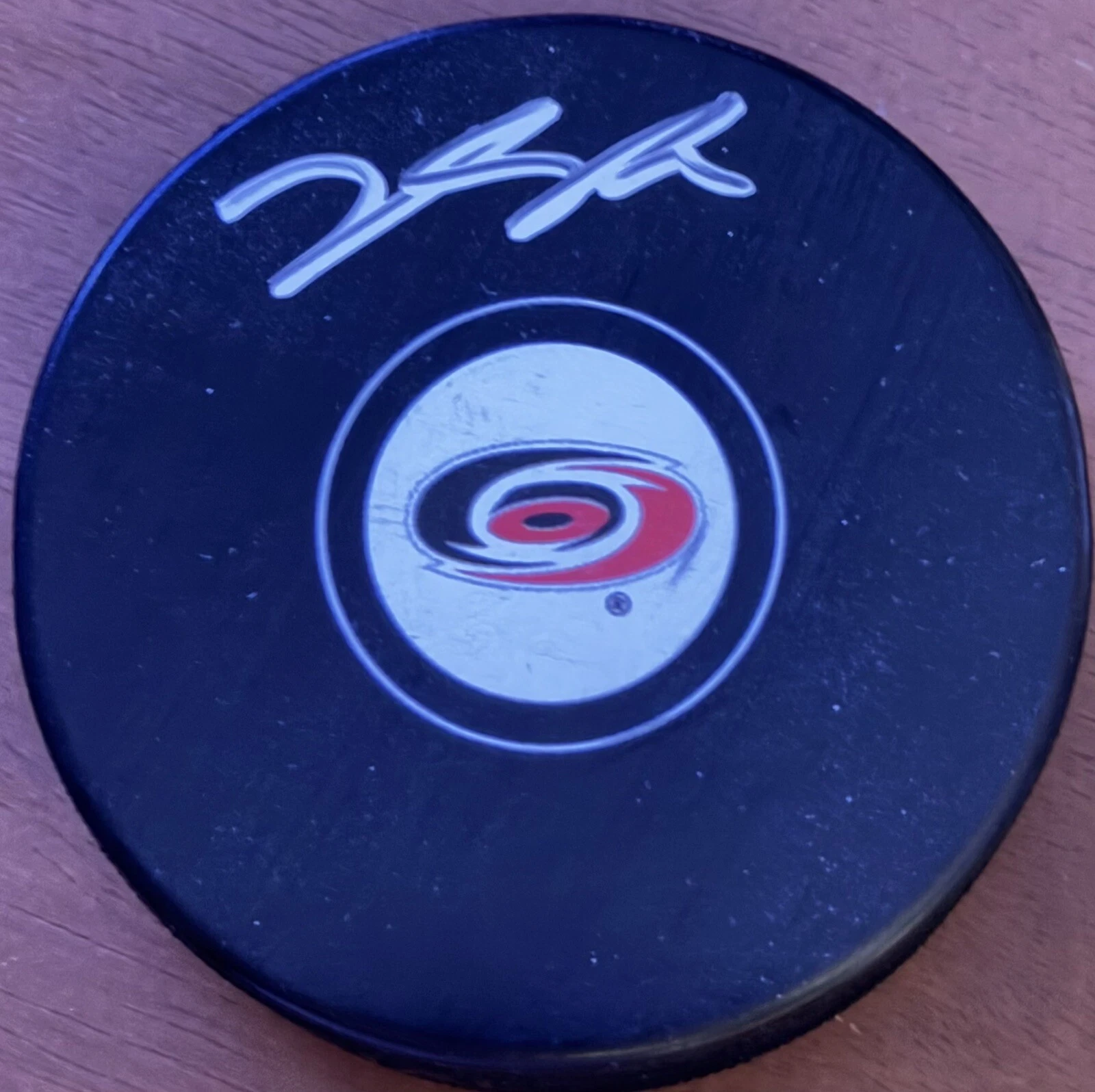 Jack Drury Signed Autographed Carolina Hurricanes Logo Puck Beckett COA
