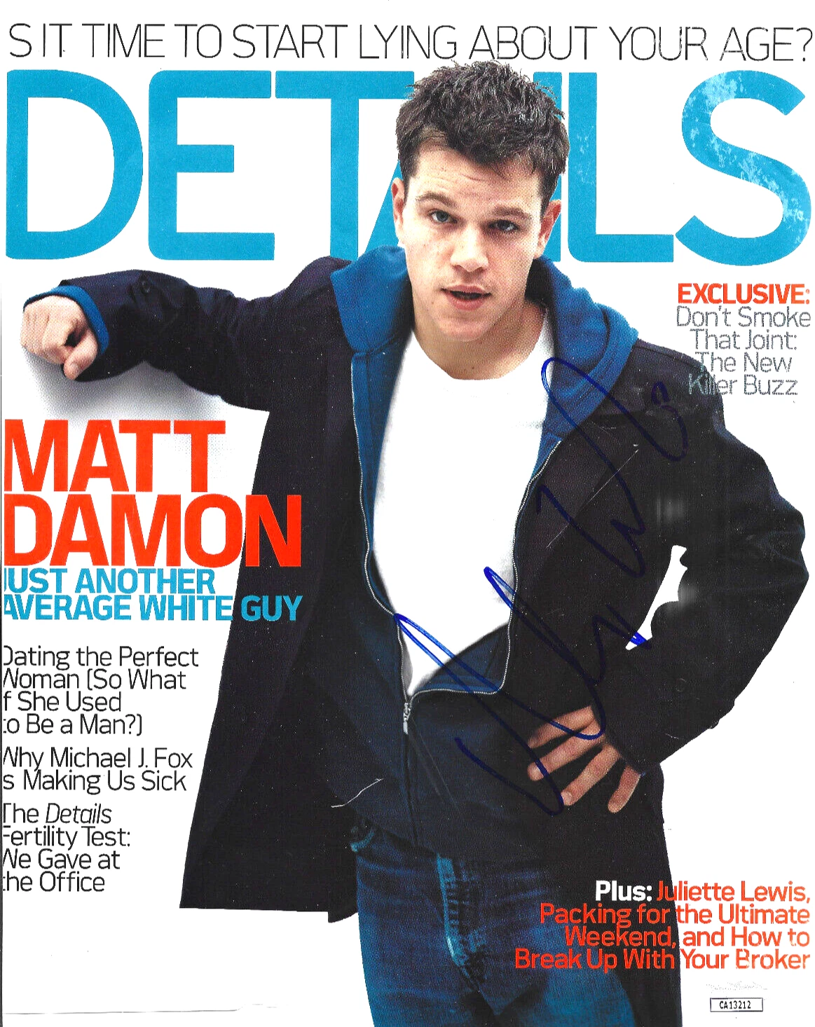Matt Damon REAL SIGNED Mag Cover Page JSA COA Autographed Good Will Hunting