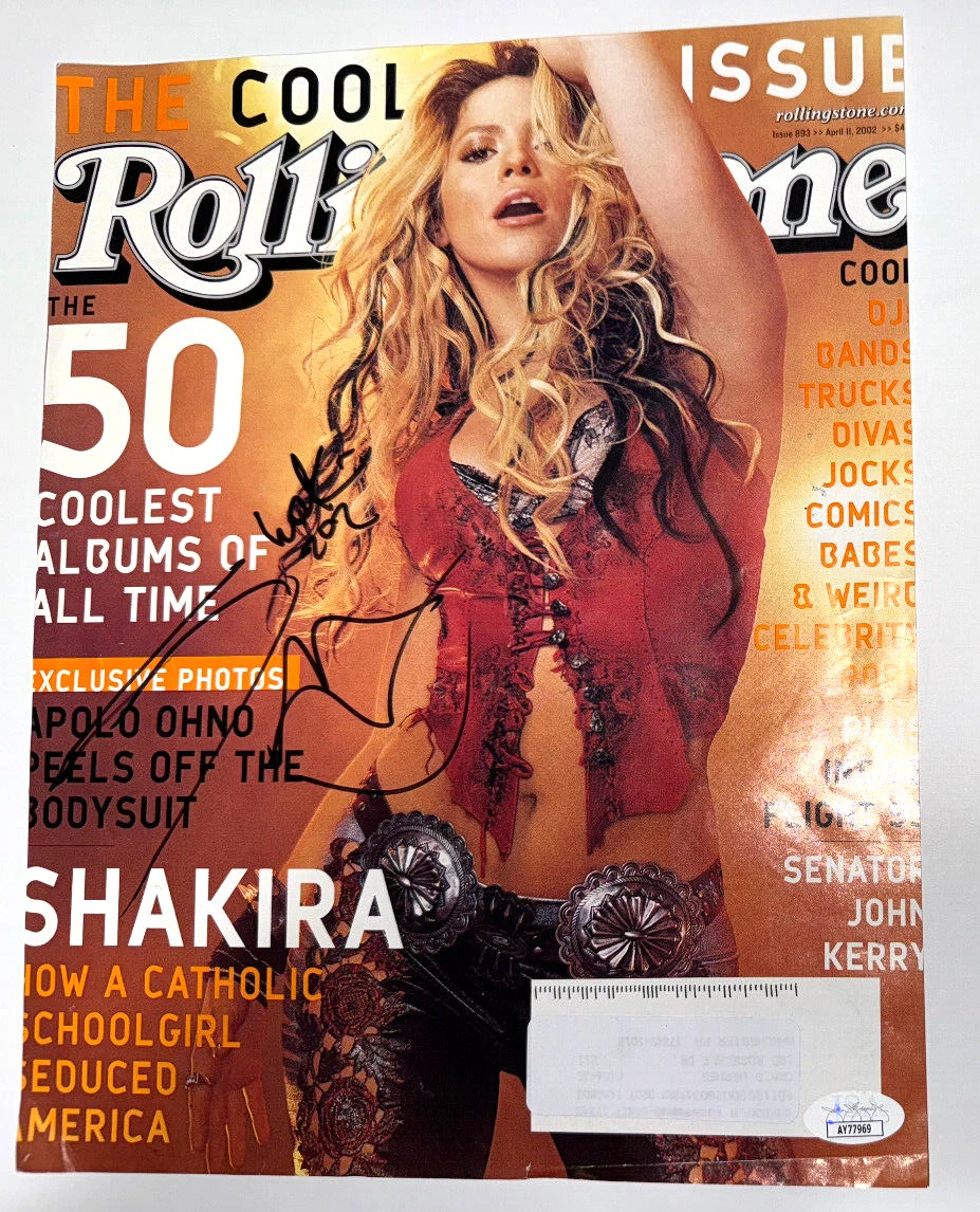 Shakira REAL SIGNED 2002 Rolling Stone Mag Cover Page JSA Autographed Issue 893