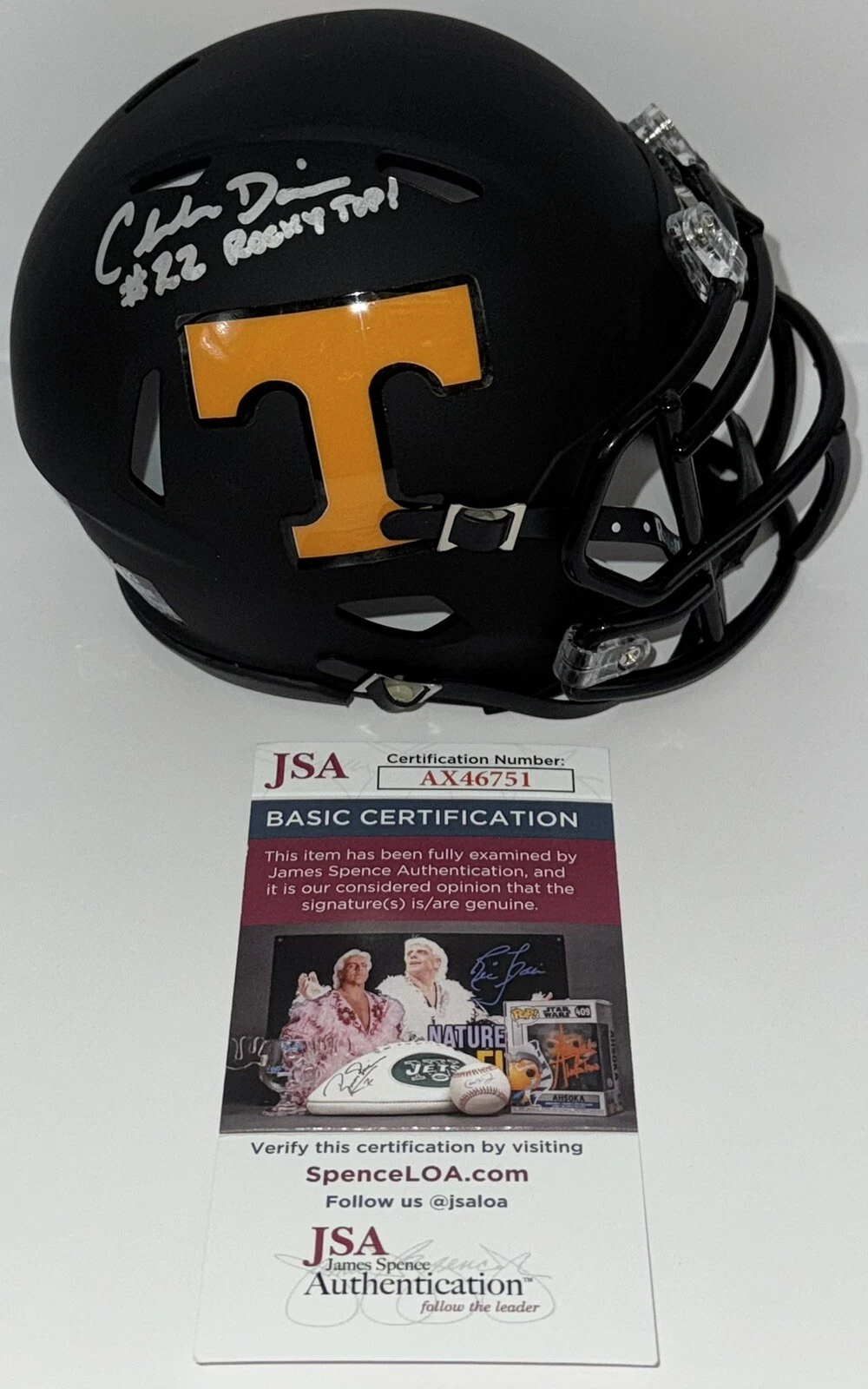 Charles Davis Signed Autographed Tennessee Volunteers Mini Helmet JSA COA