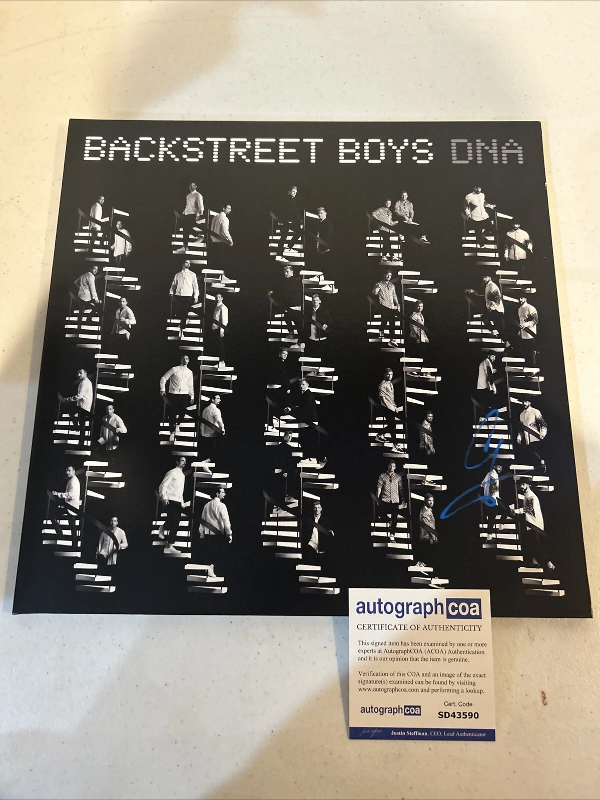 AJ MCLEAN SIGNED AUTOGRAPH VINYL ALBUM ACOA BACKSTREET BOYS DNA RECORD