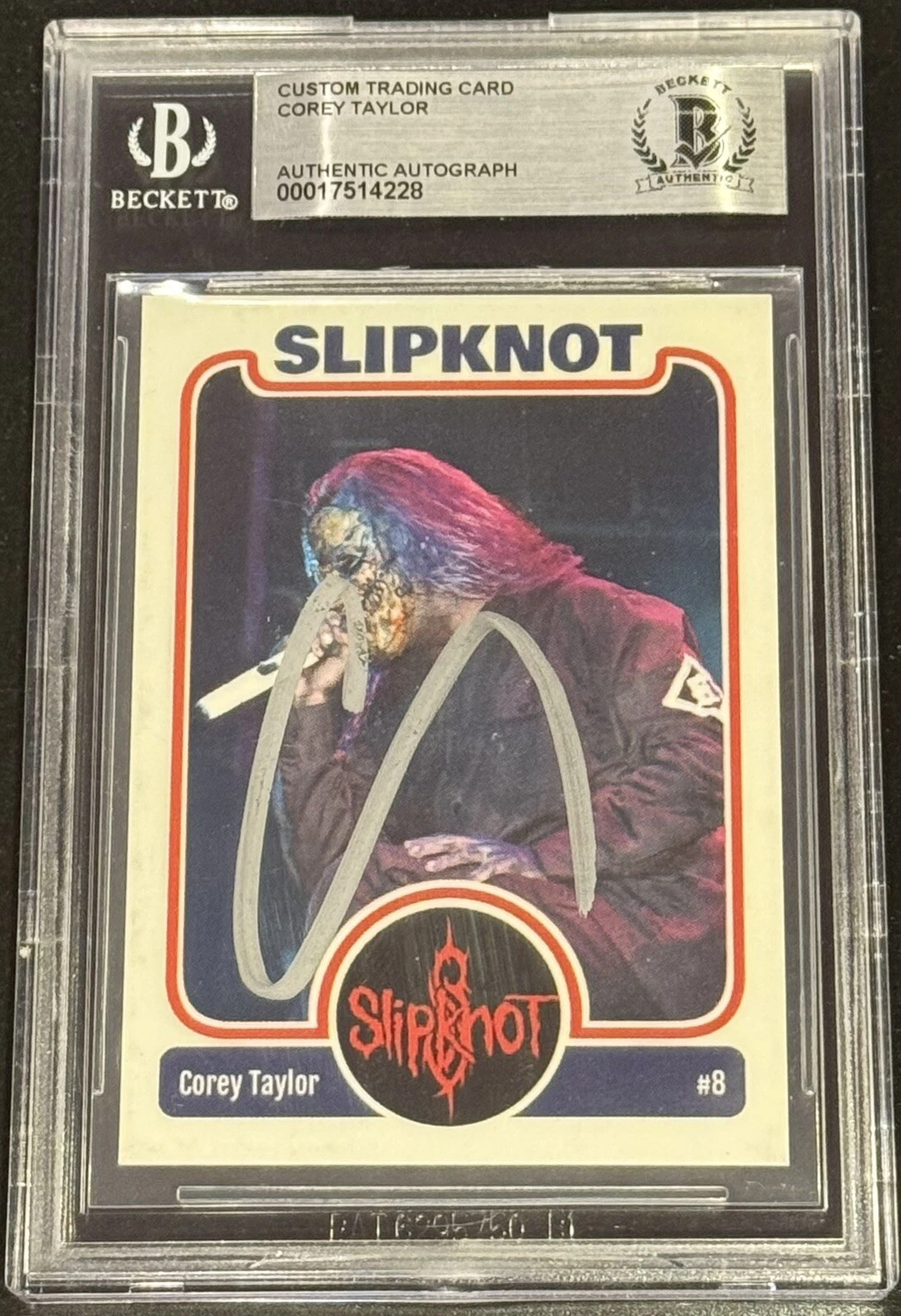 Corey Taylor Signed Autographed Slabbed Custom Slipknot Card Beckett BAS