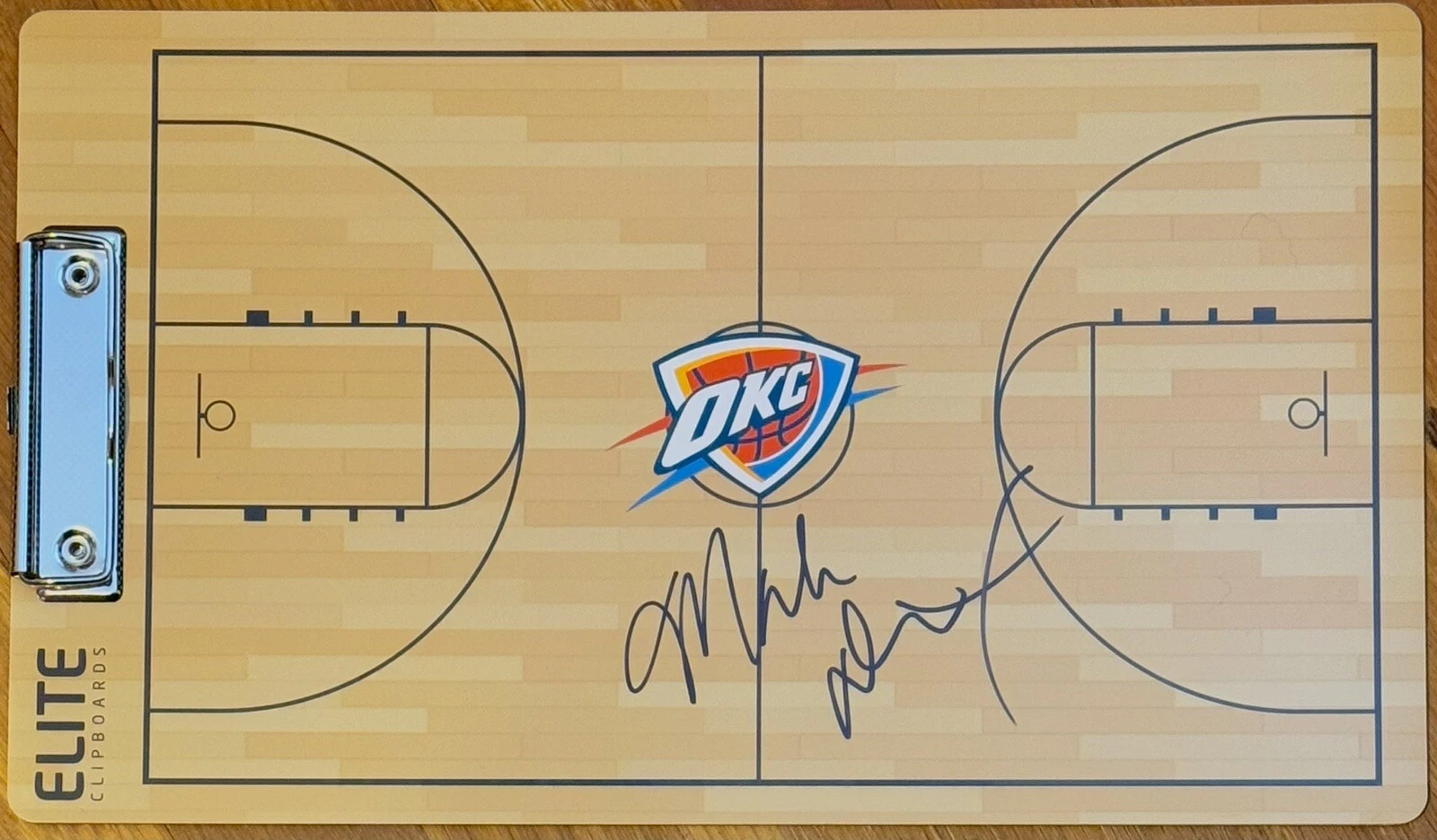 Mark Daigneault Signed Autographed Oklahoma City Thunder Coaches Clipboard JSA