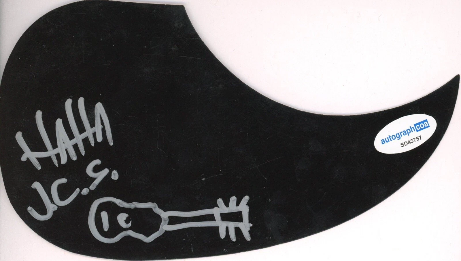 JIMI HAHA JIMMIES CHICKEN SHACK SIGNED AUTOGRAPH ACOUSTIC GUITAR PICKGUARD ACOA