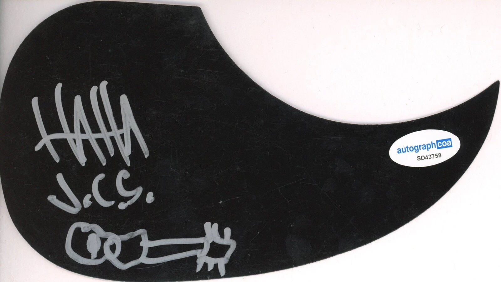 JIMI HAHA JIMMIES CHICKEN SHACK SIGNED AUTOGRAPH ACOUSTIC GUITAR PICKGUARD ACOA