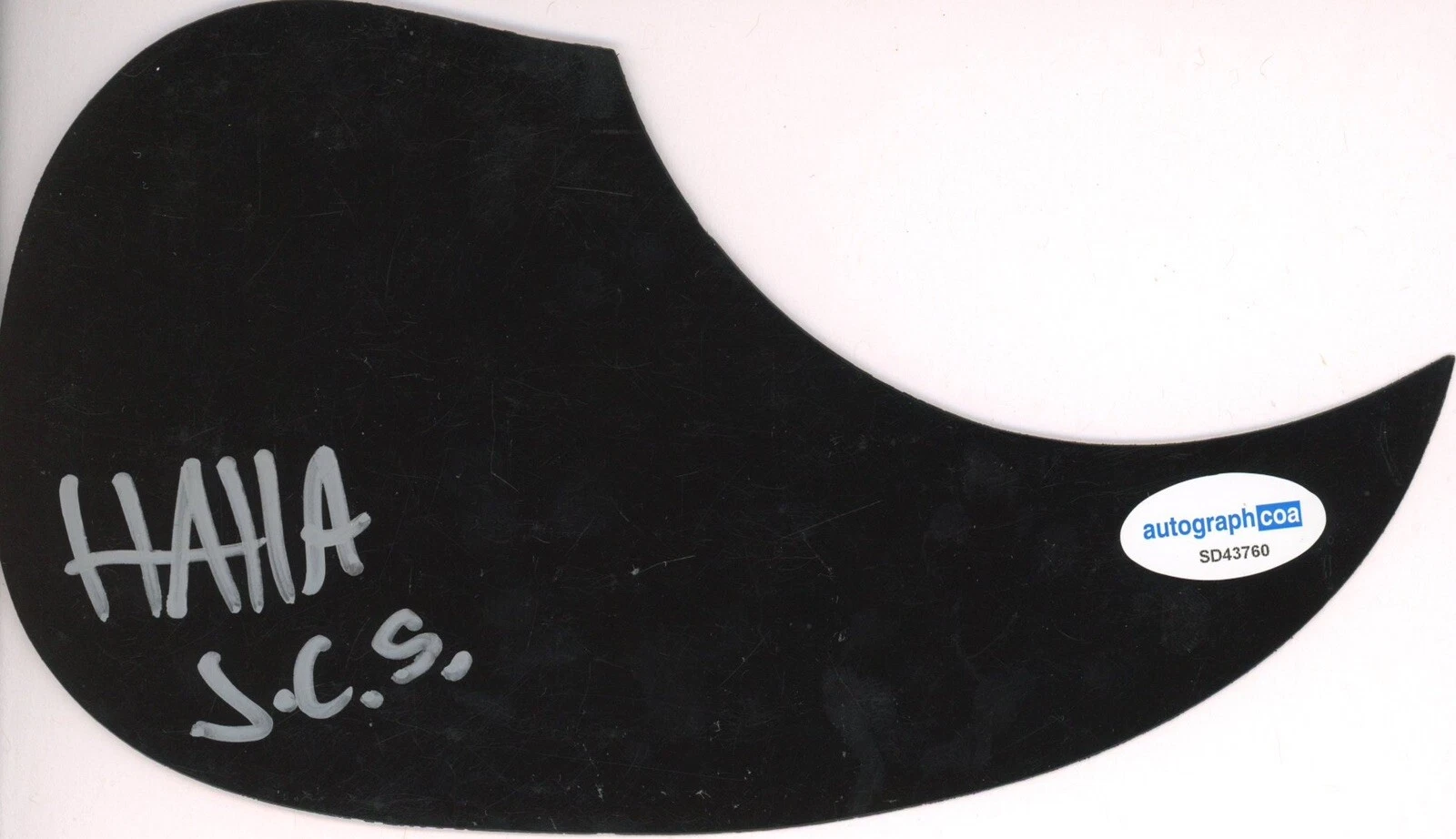 JIMI HAHA JIMMIES CHICKEN SHACK SIGNED AUTOGRAPH ACOUSTIC GUITAR PICKGUARD ACOA