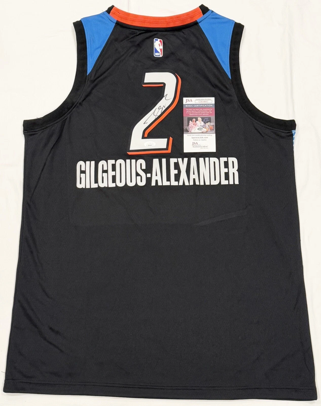 Shai Gilgeous-Alexander Signed Autographed Oklahoma City Thunder Jersey JSA COA