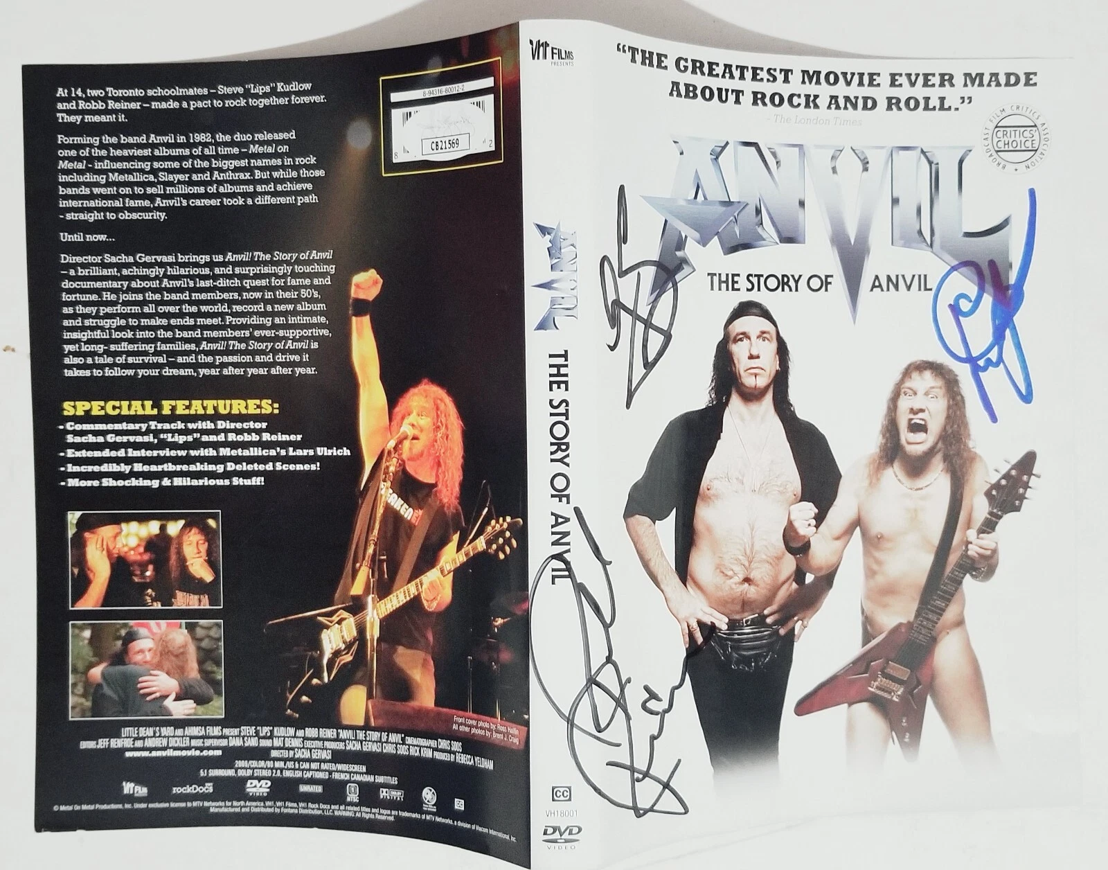 Steve Kudlow, Robb Reiner, Glenn Gyorffy SIGNED The Story of Anvil DVD JSA COA