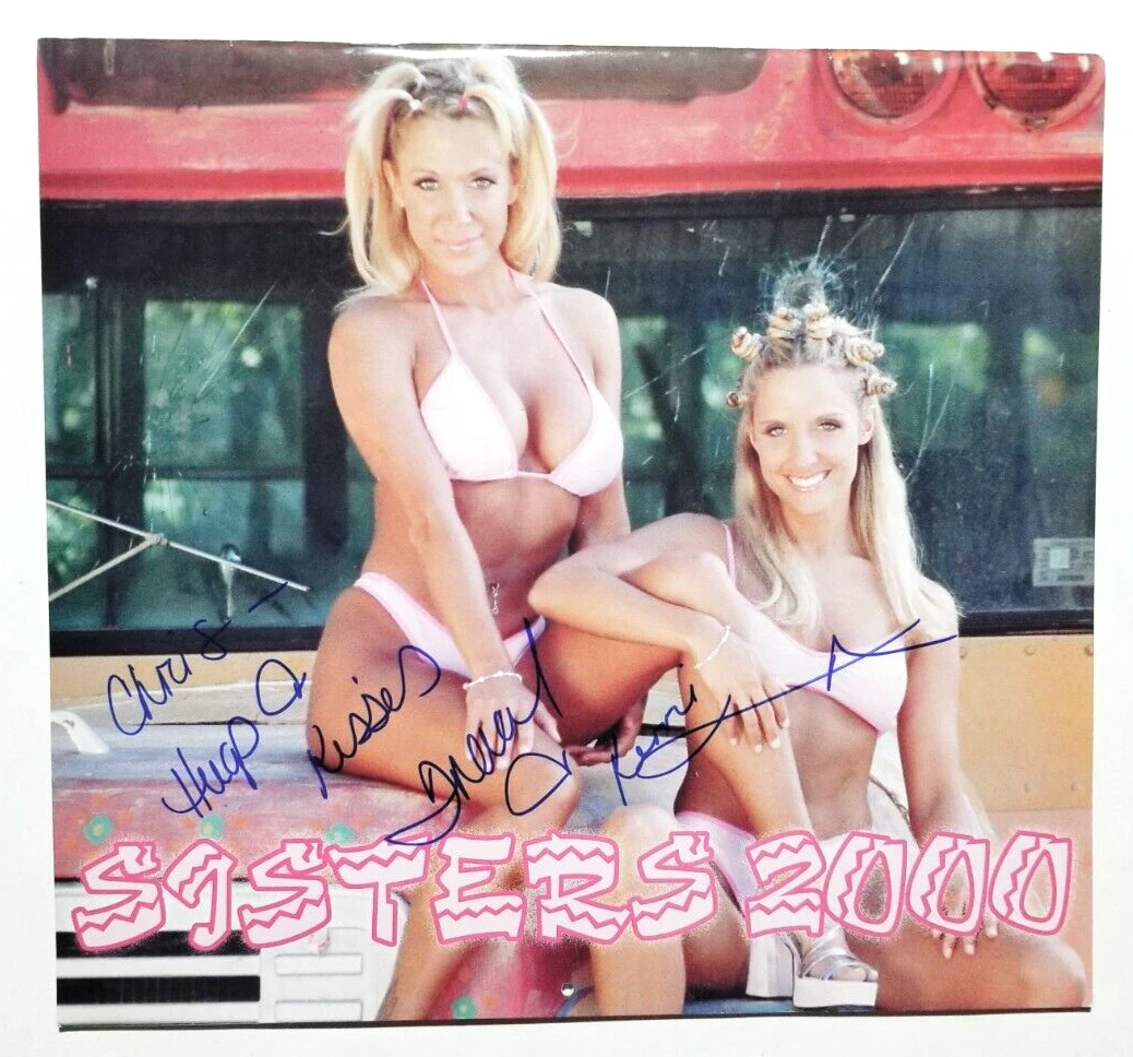 Tracy & Kerri George REAL SIGNED Sisters 2000 Bikini Calendar COA Autographed